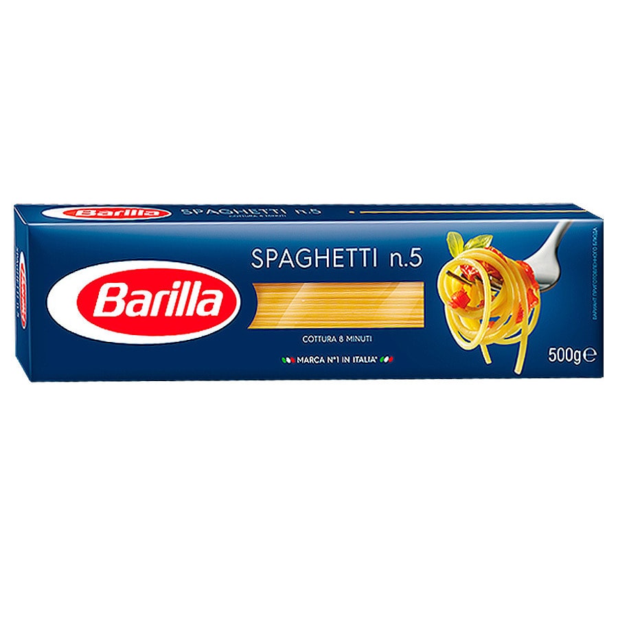 Купить макароны barilla № 5 спагетти 450 г с доставкой на дом в Москве в  интернет-магазине Продукты24